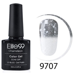 Гел Лак Термо 2в1 Цветно Бял 9707 10ml Elite99